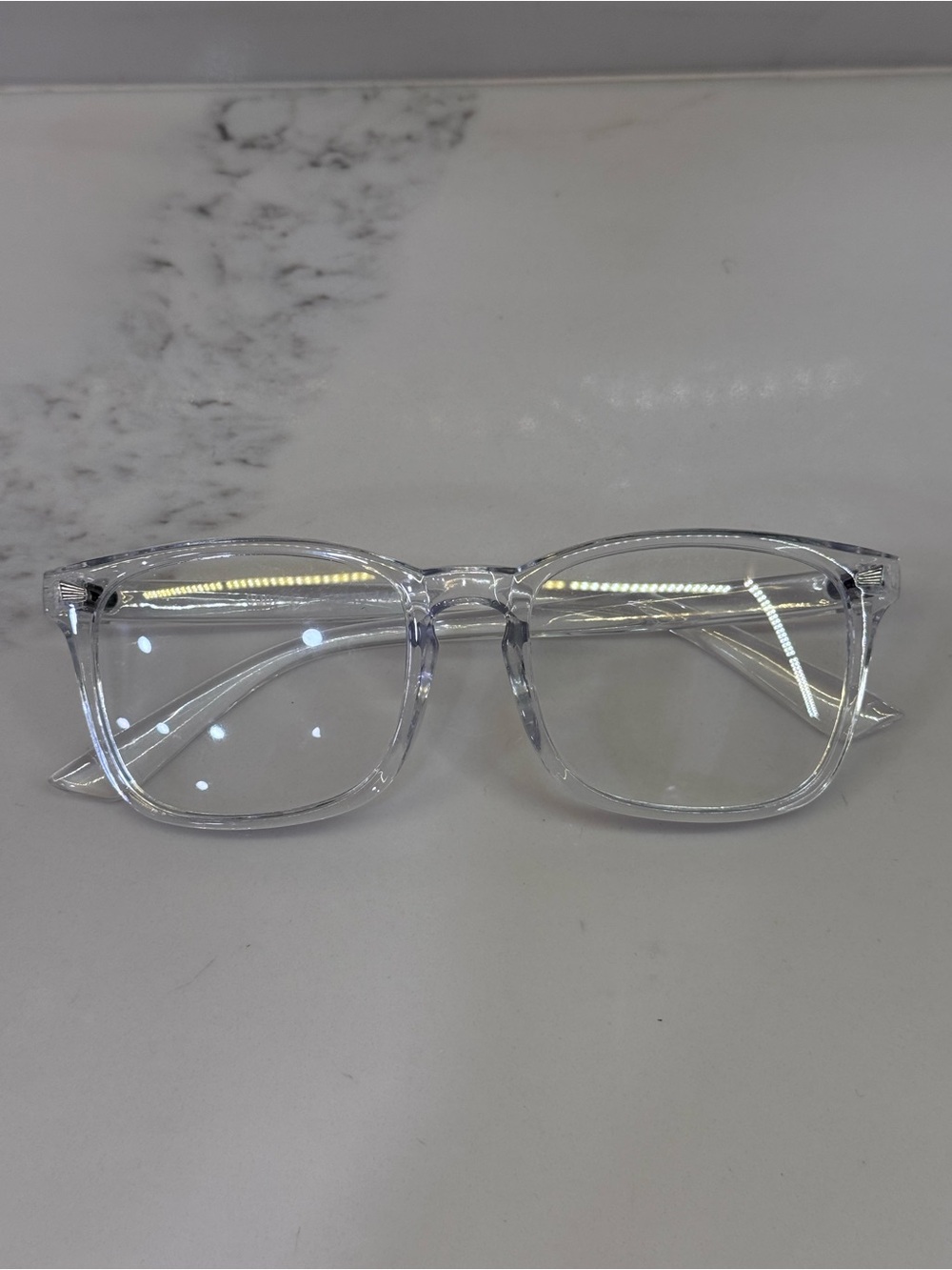 Clear Transparent Square Frame Glasses- Unisex